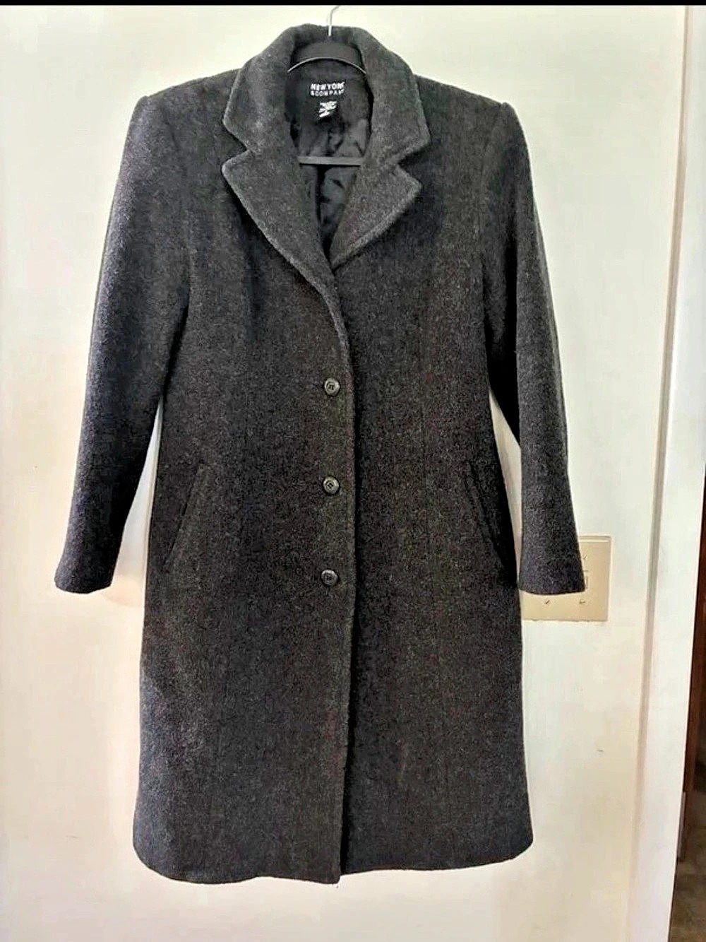 New York & Company Wool Blend Pea Coat Gray Size 4 Like New